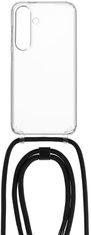 FIXED Pouzdro Pure Neck s černou šňůrkou na krk pro Samsung Galaxy S24 FIXPUN-1256-BK