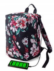 TopKing Cestovní batoh WIZZAIR s USB 40 x 30 x 20 cm, černá/fialová