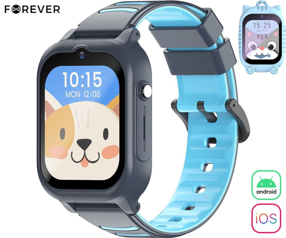 Levně Forever Chytré hodinky pro děti Kids Look Me 2 KW-510 4G/LTE, GPS, WiFi, modré