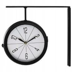 Koopman Oboustranné nástěnné hodiny černé moderní design 30 cm