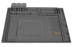 BIGSTREN 22727 Silikonová pracovní podložka s přihrádkami 45 × 30 cm šedá