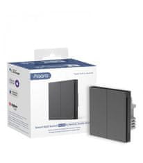 AQARA Zigbee vypínač s dvojitým relé - AQARA Smart Wall Switch H1 EU (No Neutral, Double Rocker) (WS-EUK02-G) - Šedá
