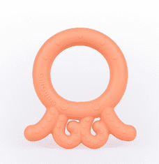 Tulimi Dětské silikonové kousátko Baby Octopus Teether, 3m+, meruňkova, 1 ks