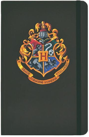 CurePink Poznámkový blok Harry Potter: Logo Bradavic (13 x 21 cm)
