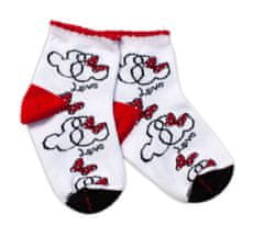 Baby Nellys Bavlněné ponožky Minnie Love - bílé, vel. 104/116, (15-16cm)