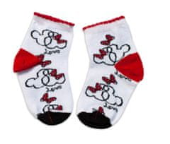 Baby Nellys Bavlněné ponožky Minnie Love - bílé, vel. 104/116, (15-16cm)