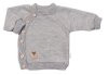 Dětský pletený svetřík s knoflíčky, zap. bokem, Hand Made, šedý, vel. 56/62