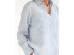 Magic Linen Lněná košile CALPE s dlouhým rukávem v modré barvě Pinstripe Velikost: L