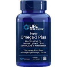 Life Extension Doplňky stravy Super OMEGA3 Plus Epa Dha With Sesame Lignans Olive Extract Krill Astaxanthin