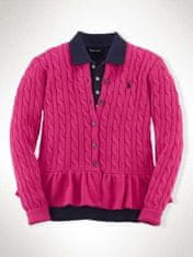 Ralph Lauren Dívčí svetr Peplum růžový velikost 140 140