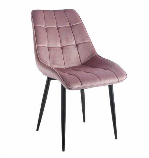 Intesi Polyamidová židle růžová černé nohy