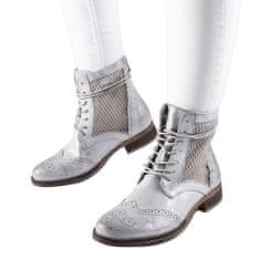 Stříbrné prolamované ploché boty velikost 37