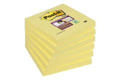Post-It Poznámkové samolepicí bločky Super Sticky - žluté, 7,6 x 7,6 cm, 6 ks