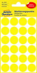 Avery Zweckform Samolepicí kulaté etikety Avery - žluté, průměr 18 mm, 96 ks