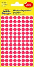 Avery Zweckform Samolepicí kulaté etikety Avery - červené, průměr 8 mm, 416 ks