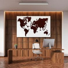 Wooden city Dřevěná mapa světa velikost XL (120x80cm) hnědá