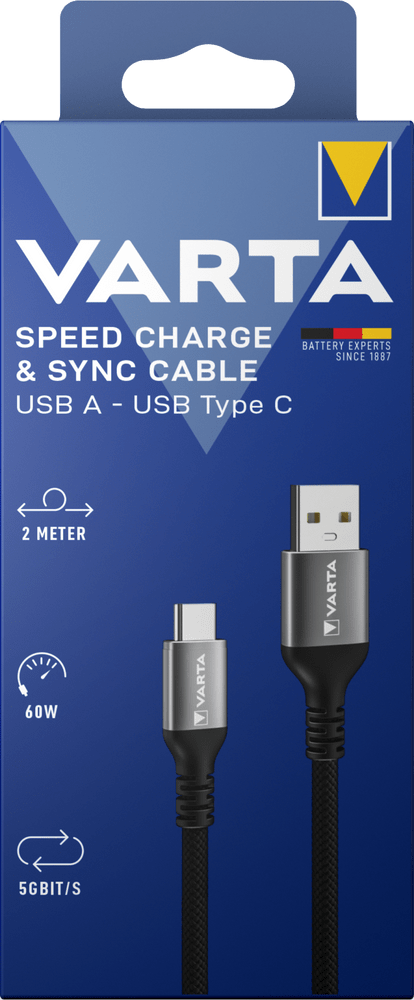 Levně Varta Speed Charge & Sync kabel USB A na USB typu C Box (57935101111)