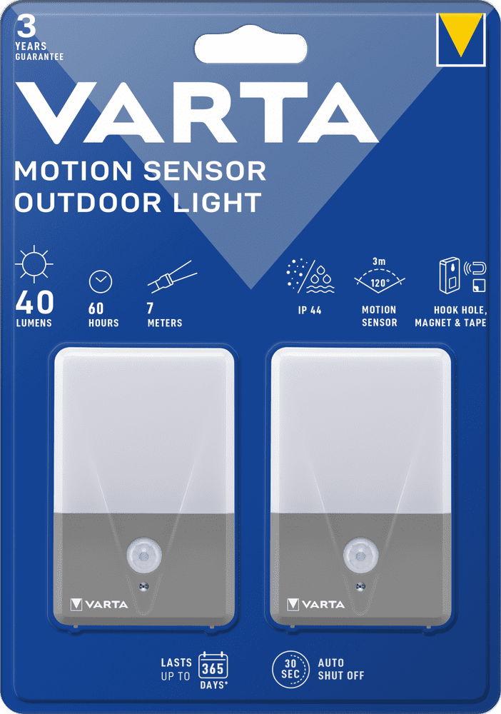 Levně Varta Motion Sensor Outdoor Light 3 AAA bez baterií, balení 2 ks (16634101402)