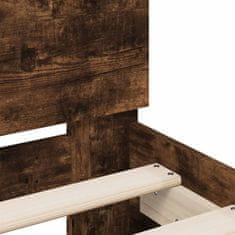 Petromila Rám postele s čelem kouřový dub 90 x 200 cm kompozitní dřevo
