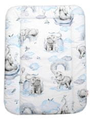 Baby Nellys Přebalovací podložka 50x70 cm, bavlna, Slon a duha, modrá