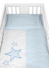 Baby Nellys Povlečení do postýlky Baby Stars - modré, vel. 135x100, 40x60 cm