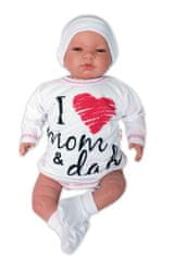Baby Nellys 5-ti dílná soupravička do porodnice I love mom & dad, unisex, vel. 56