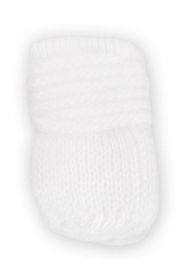 Baby Nellys Zimní kojenecké rukavičky pletené - bílé