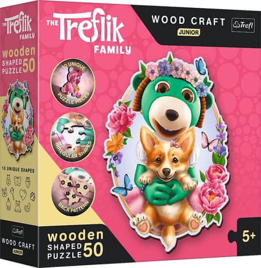 Trefl Wood Craft Origin puzzle Šťastní Treflíci 50 dílků