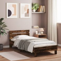 Petromila Rám postele s čelem kouřový dub 90 x 200 cm kompozitní dřevo
