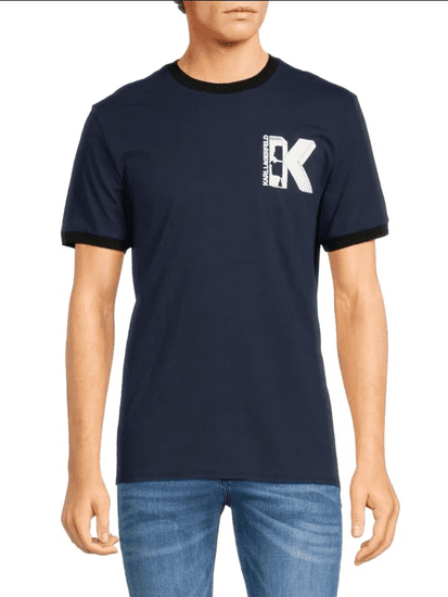 Karl Lagerfeld KARL LAGERFELD pánské tričko Logo Graphic Tee modré