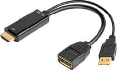 PremiumCord adaptér HDMI to DisplayPort Male/Female s napájením z USB