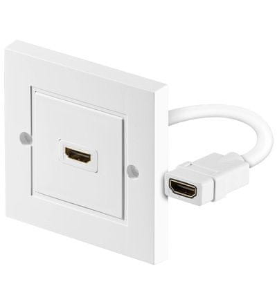 MicroConnect PremiumCord HDMI, zásuvka v panelu, 1x HDMI A - HDMI A Female/Female, bílá