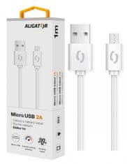 Aligator Datový kabel 2A, Micro USB bílý