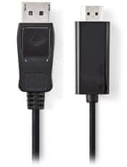 Nedis kabel DisplayPort - HDMI/ zástrčka DisplayPort - zástrčka HDMI/ černý/ bulk/ 3m