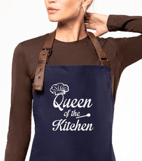 Kariban Zástěra pro ženy EXCLUSIVE - Qeen of the Kitchen Barva: Černošedá