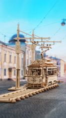 Robotime 3d dřevěné mechanické puzzle tramvaj