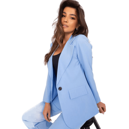 ITALY MODA Dámské sako s podšívkou BORA světle modré DHJ-MA-18736.29_405699
