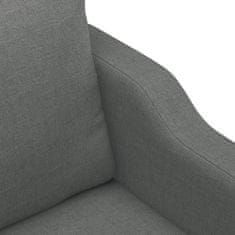Vidaxl 3dílná sedací souprava s polštáři tmavě šedá textil