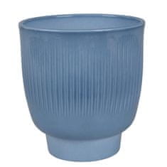 Cermax Ozdobné modré keramické pouzdro na květiny 13 cm azurové barvy