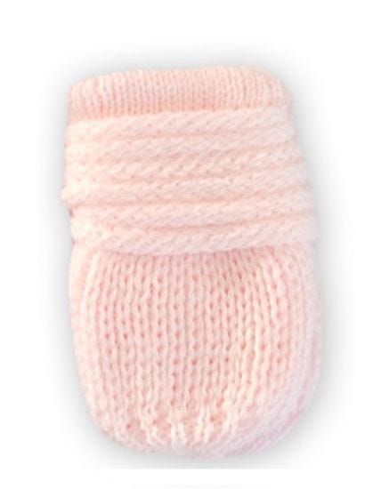 Baby Nellys Kojenecké rukavičky pletené, zimní - sv. růžové