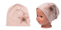Baby Nellys Dětská čepice bavlna, Baby Star, béžová, vel. 104/134, (52-56cm)