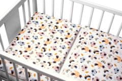 Baby Nellys 3-dílná sada, mantinel s povlečením Ptáčci a Vážky - bílá, 120x90, 40x60 cm