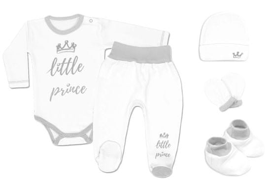 Baby Nellys 5-ti dílná soupravička do porodnice Little Prince - bílá, vel. 56