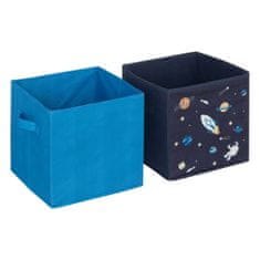 Atmosphera Úložné boxy na hračky vesmír modré 2 ks 29x29x29 cm
