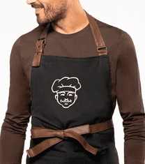 Kariban Zástěra na vaření EXCLUSIVE - Kuchař v čepici Barva: Černošedá
