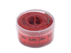Metr krejčovský 150 cm v plastovém pouzdře - červená
