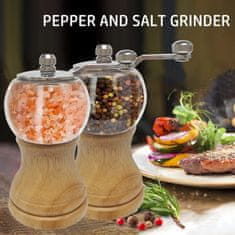 Dřevěný ruční mlýnek na pepř nebo sůl – designový