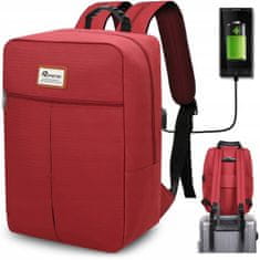TopKing Cestovní batoh s USB RYANAIR 40 x 20 x 25 cm , červená