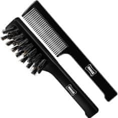 Proraso Mustache Comb & Beard Brush Set - sada kartáčů na vousy a knír, precizní styling vousů