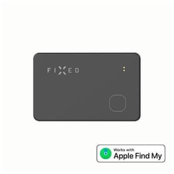 Levně FIXED Smart tracker Tag Card s podporou Find My, bezdrátové nabíjení, černý
